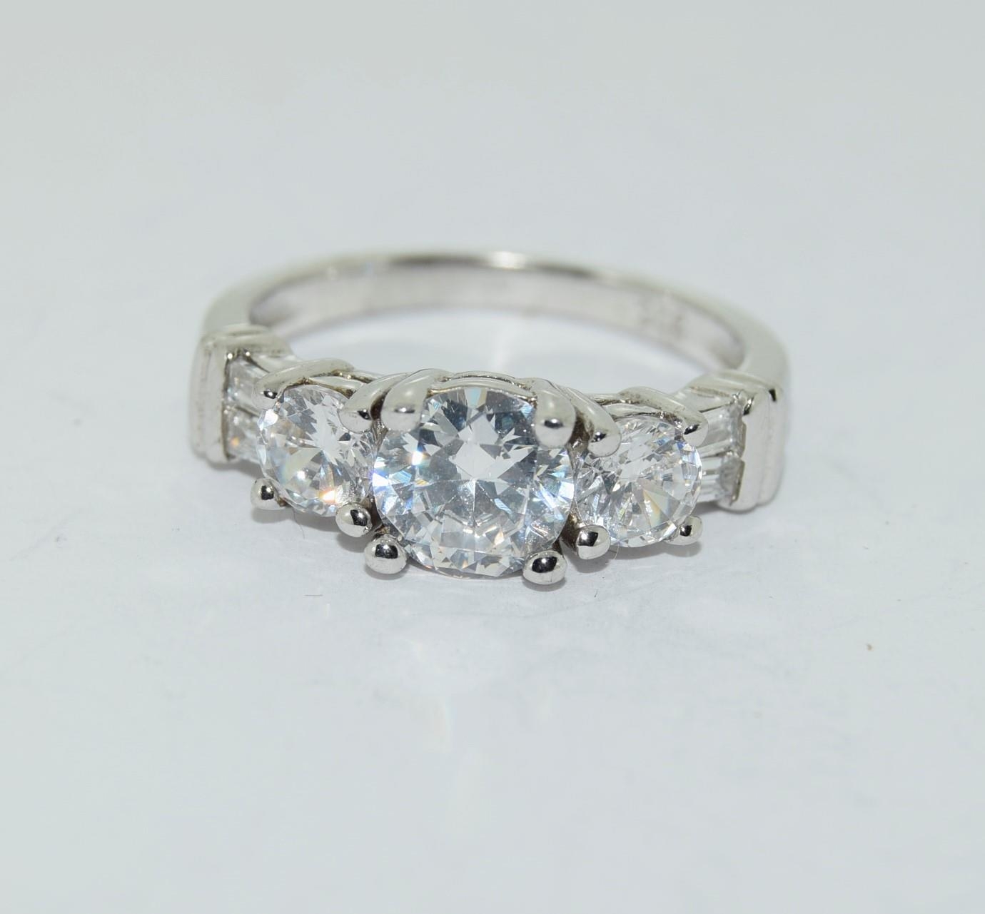 Silver and cz dress ring stamped 925