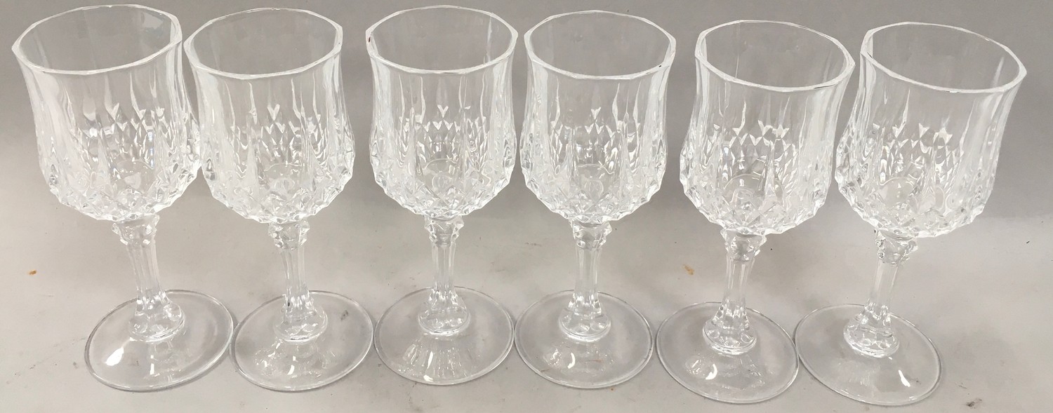 4 stemmed Stuart Crystal stemmed wine glasses a stemmed fluted early 19C stemmed glass and 6 Crystal - Image 2 of 4