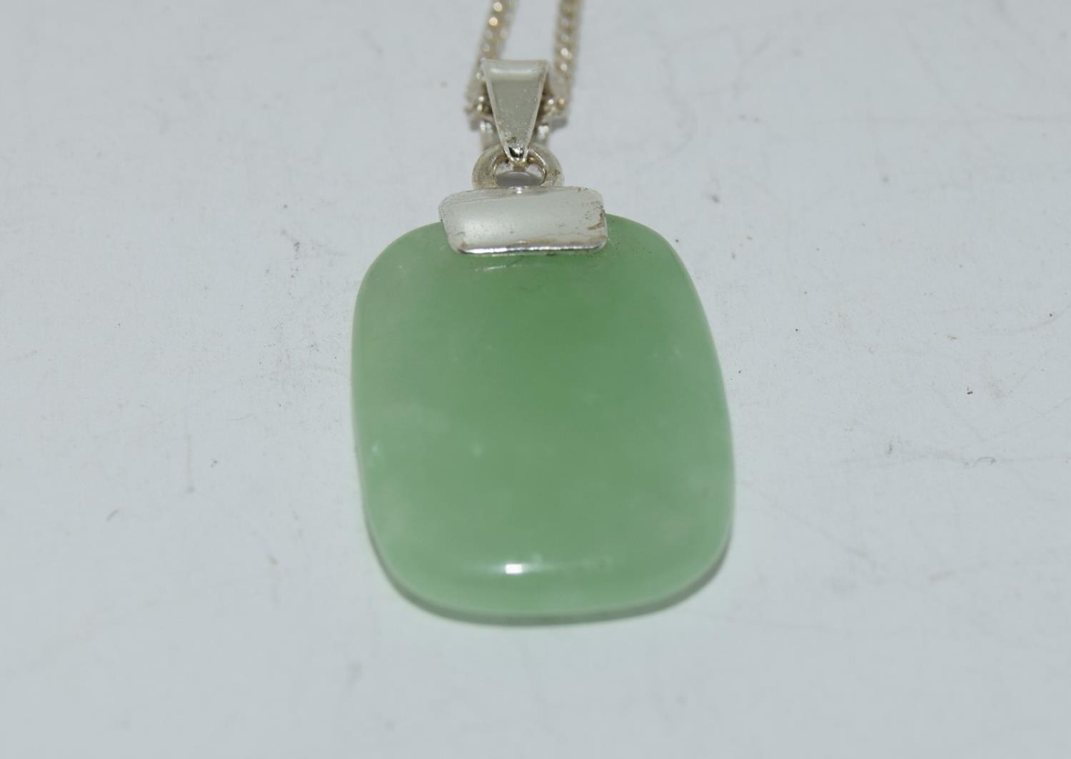 Apple jade 925 silver pendant.