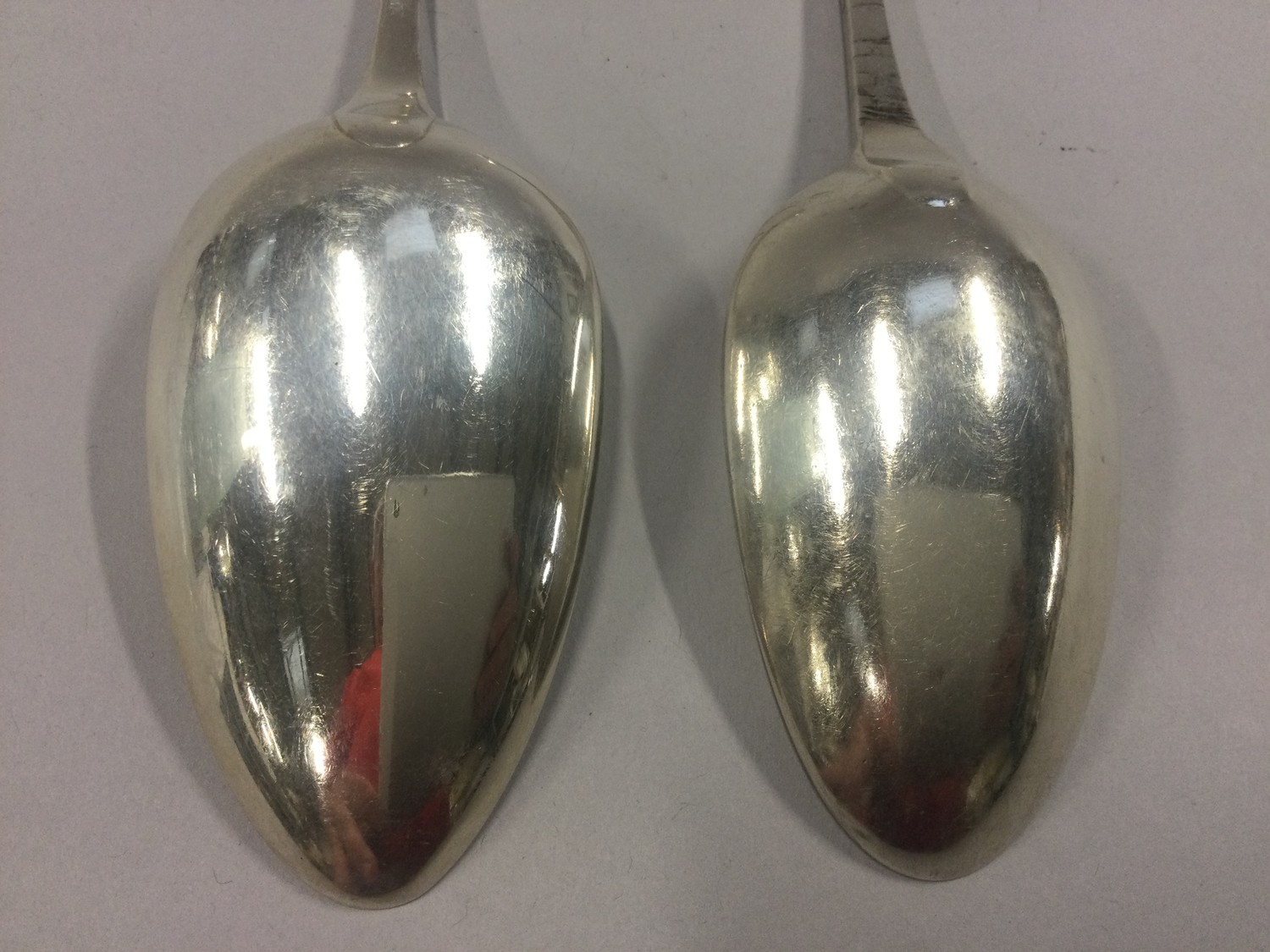 Pair of Georgian silver rat tail serving spoons London 1786,London 1811 - Image 4 of 5