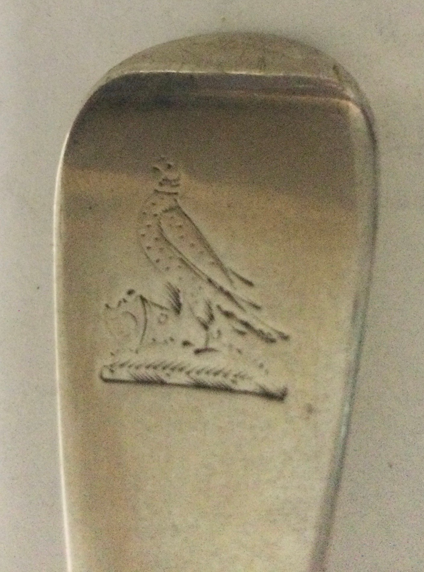 Pair Georgian rat tail silver serving spoons London 1805,1806 - Image 2 of 6