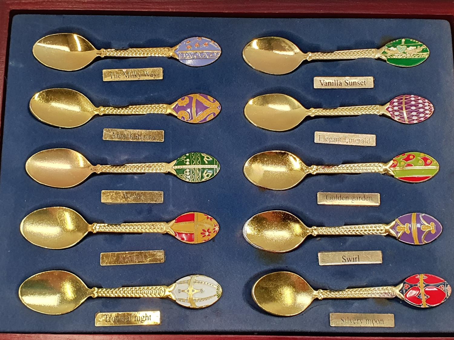 A large collection of Atlas History of Faberge eggs spoons. - Image 2 of 4