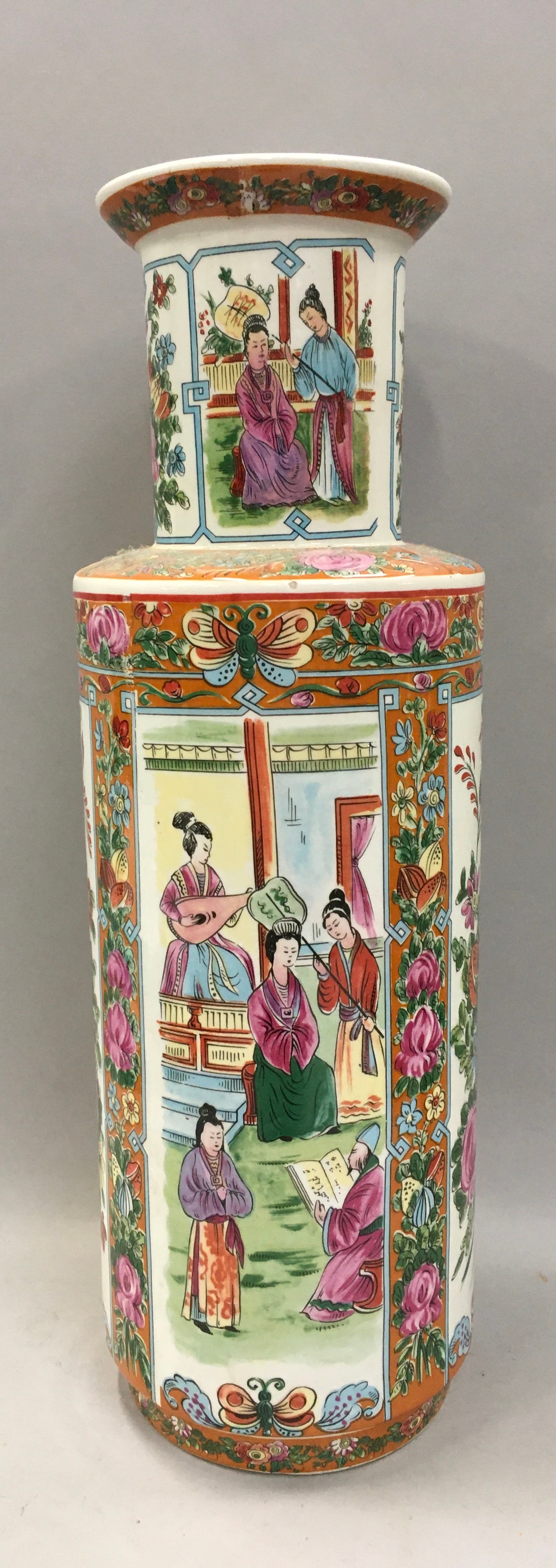 Collection of Oriental china items to include tall vase - Image 5 of 5