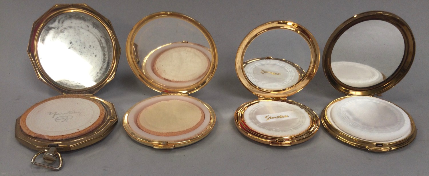 Stratton ladies compacts x4, three with cloth bags and one boxed. - Image 2 of 3