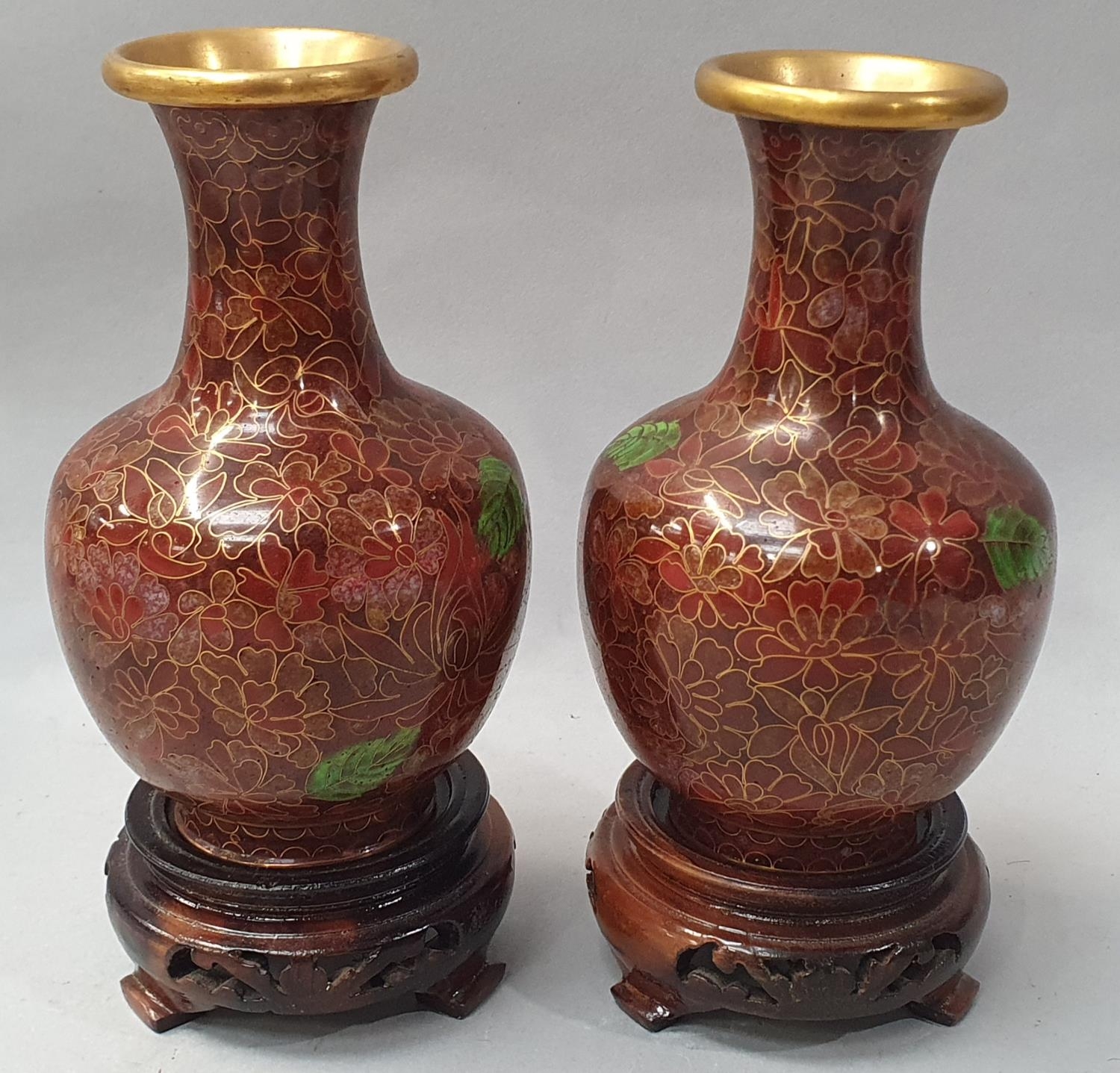 Pair of Cloisonné vases.