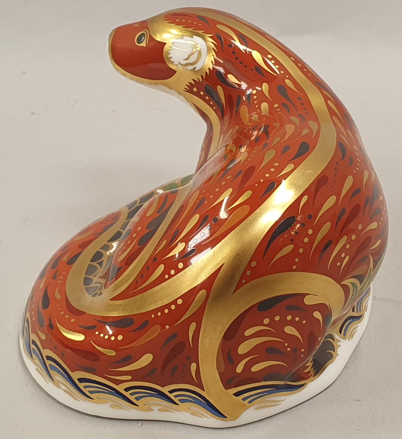 Royal Crown Derby Otter with gold stopper. - Image 2 of 4