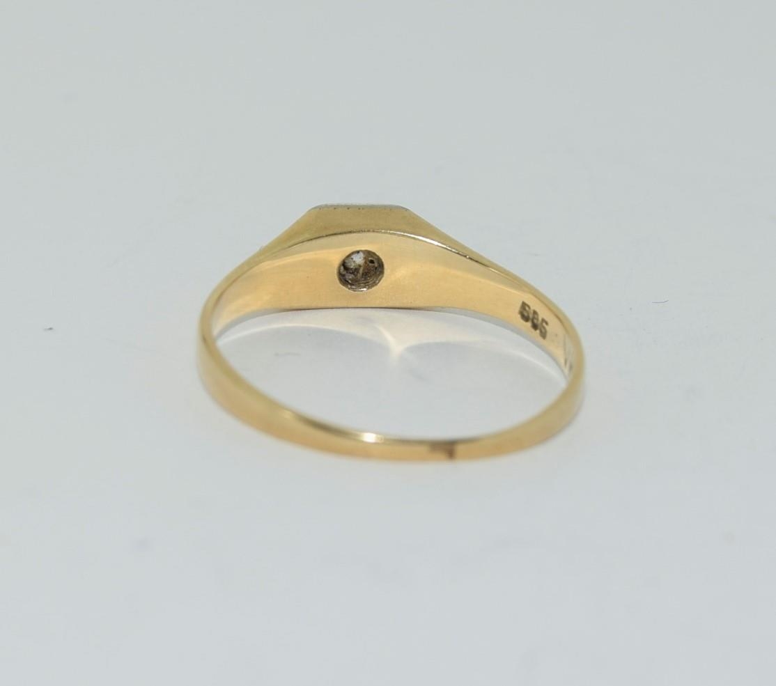 14ct gold and diamond solitaire ring, Size M. - Image 3 of 4