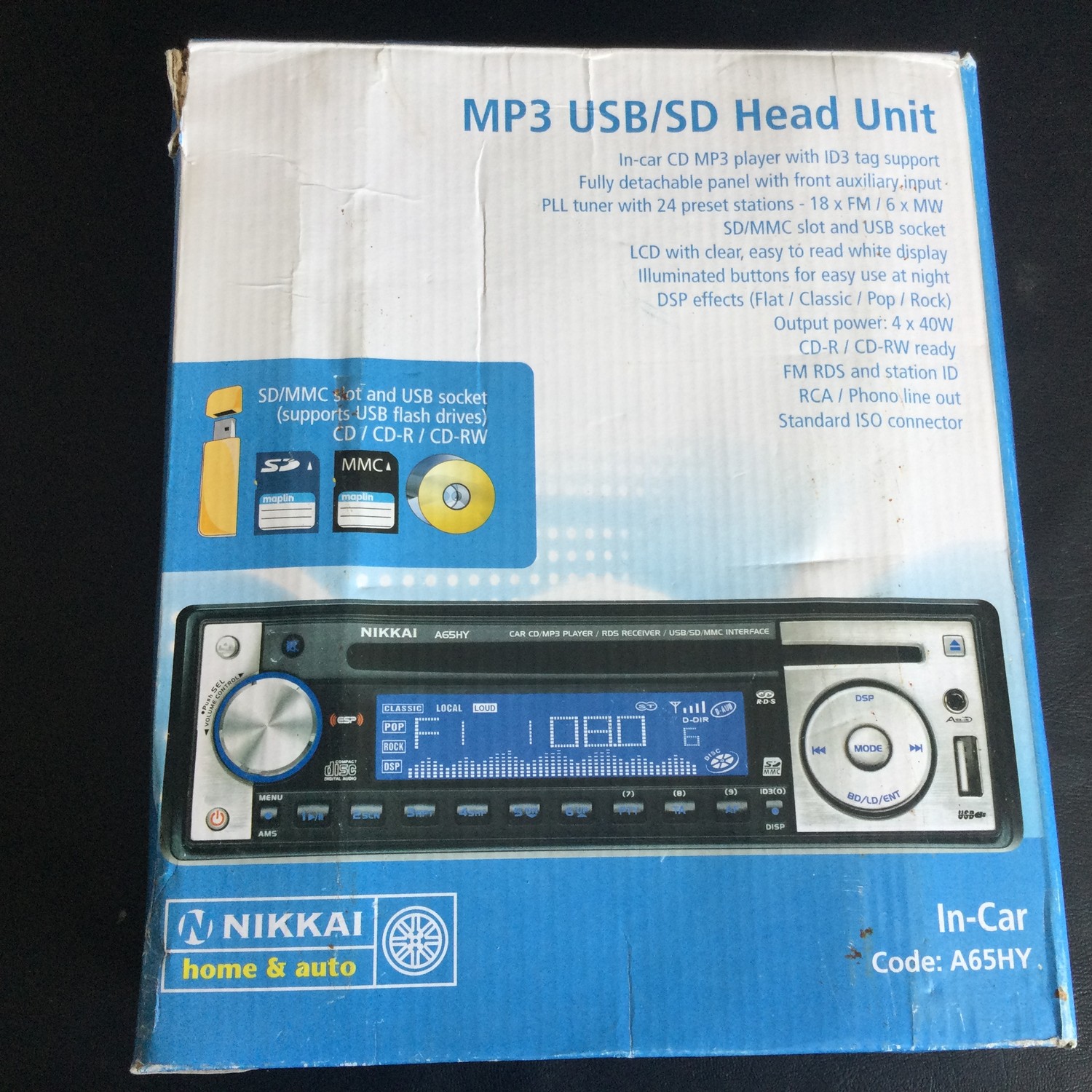 NIKKAI A64HY CAR STEREO. This head unit is model number A64HY and incorporates MP3 / USB/SD / CD and - Image 3 of 3