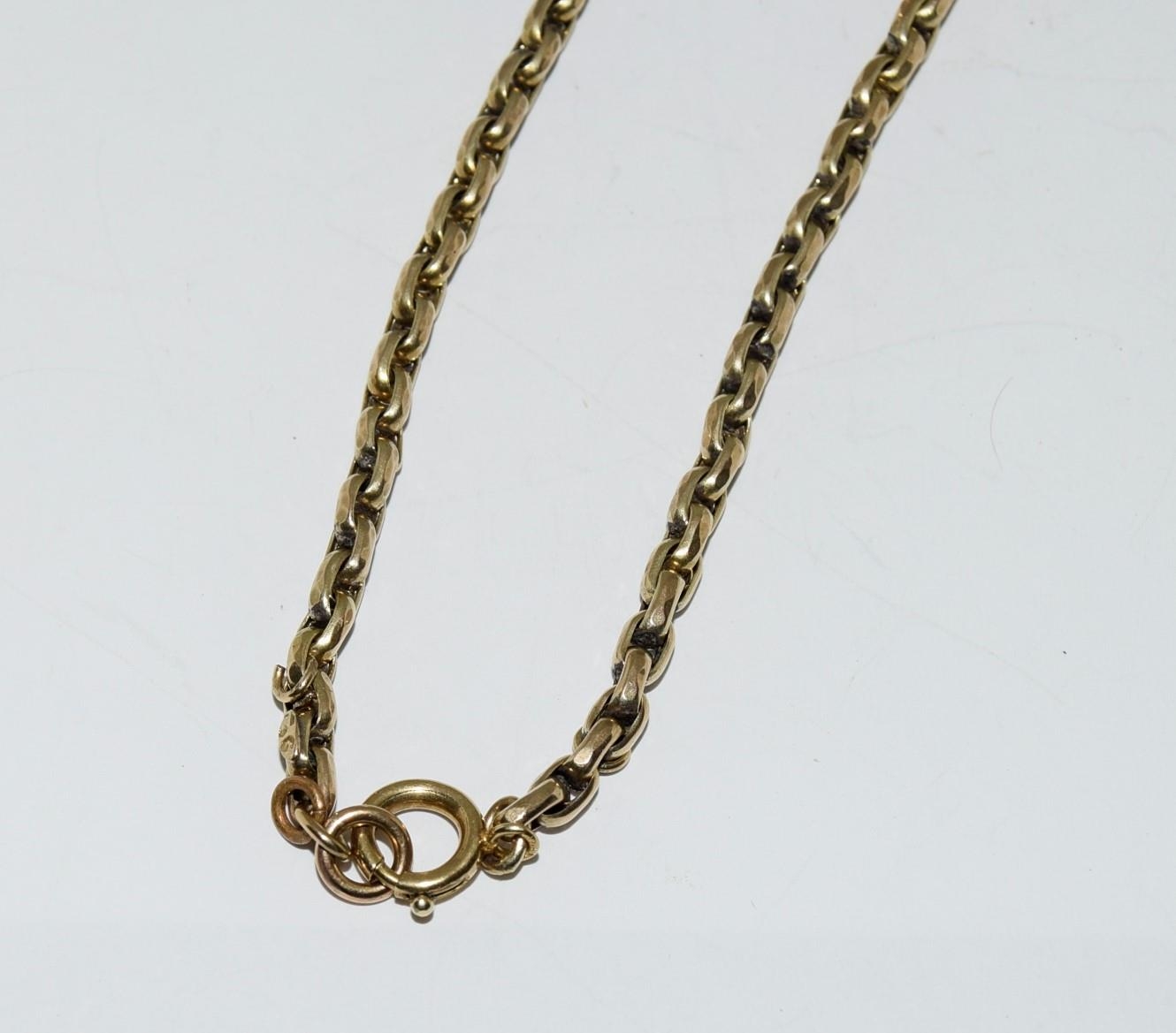 9ct gold ladies guard chain 145cm long 31.5gm - Image 3 of 4