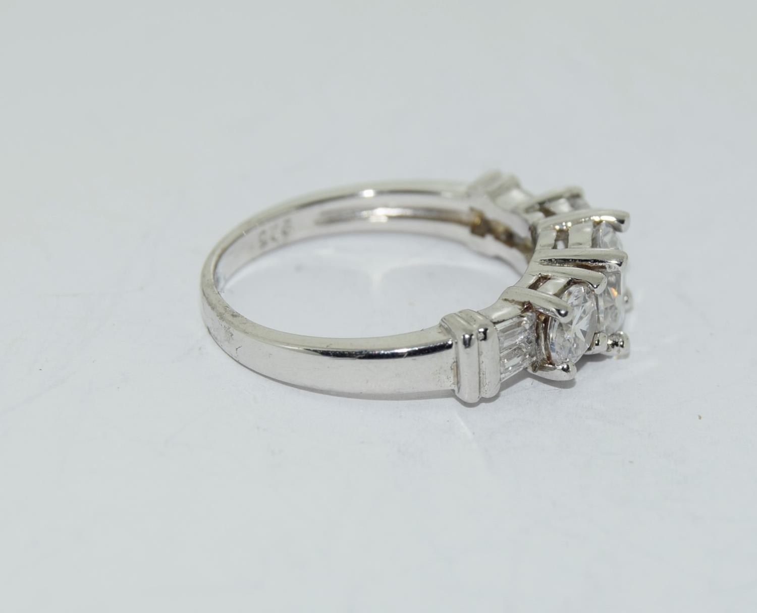 Silver and cz dress ring stamped 925 - Image 2 of 3