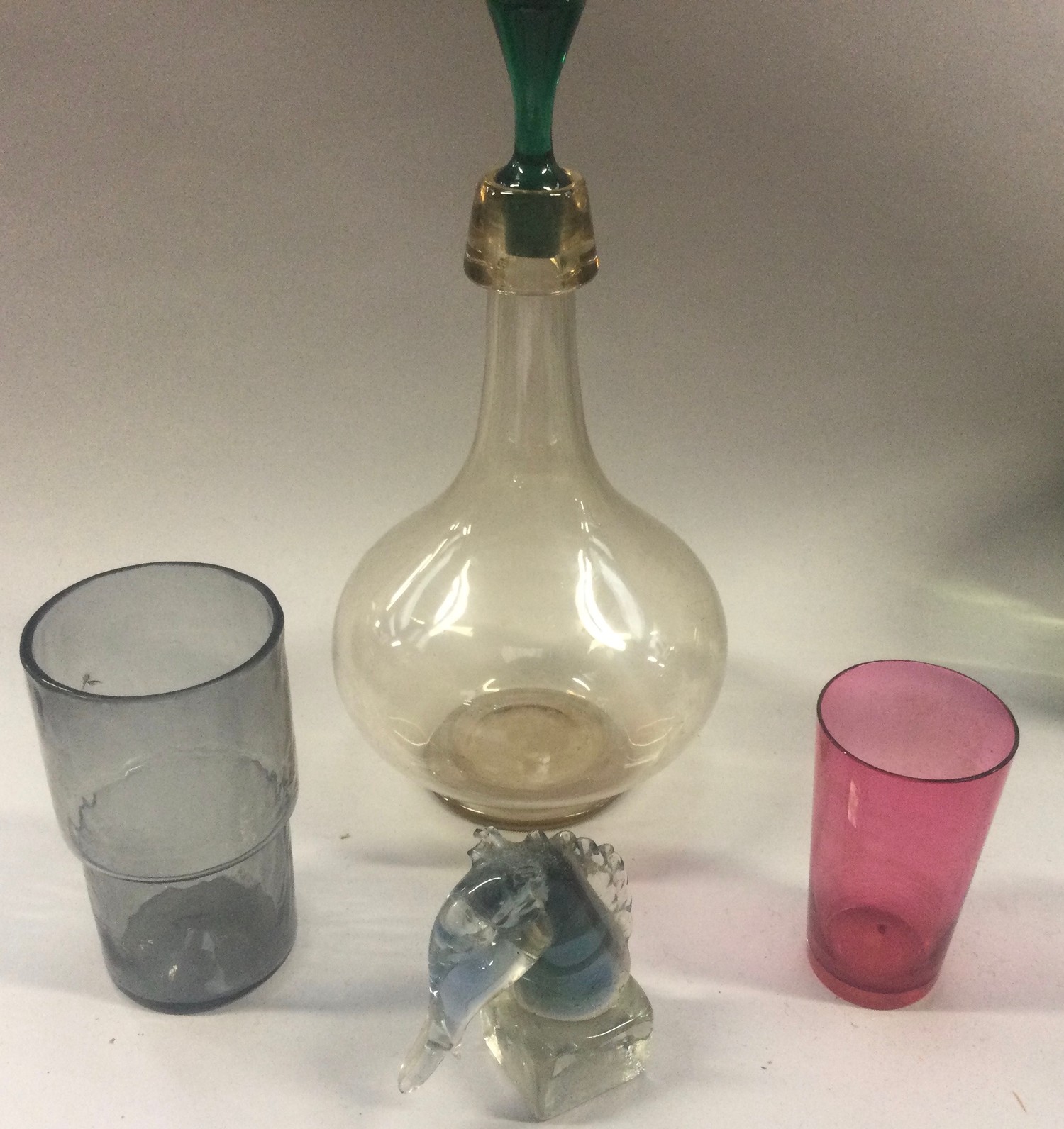 19th century cut glass champagne flute, engraved glass vase, small collection of marbles and further - Image 2 of 4