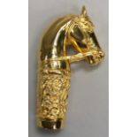 Gold plated horse cane handle