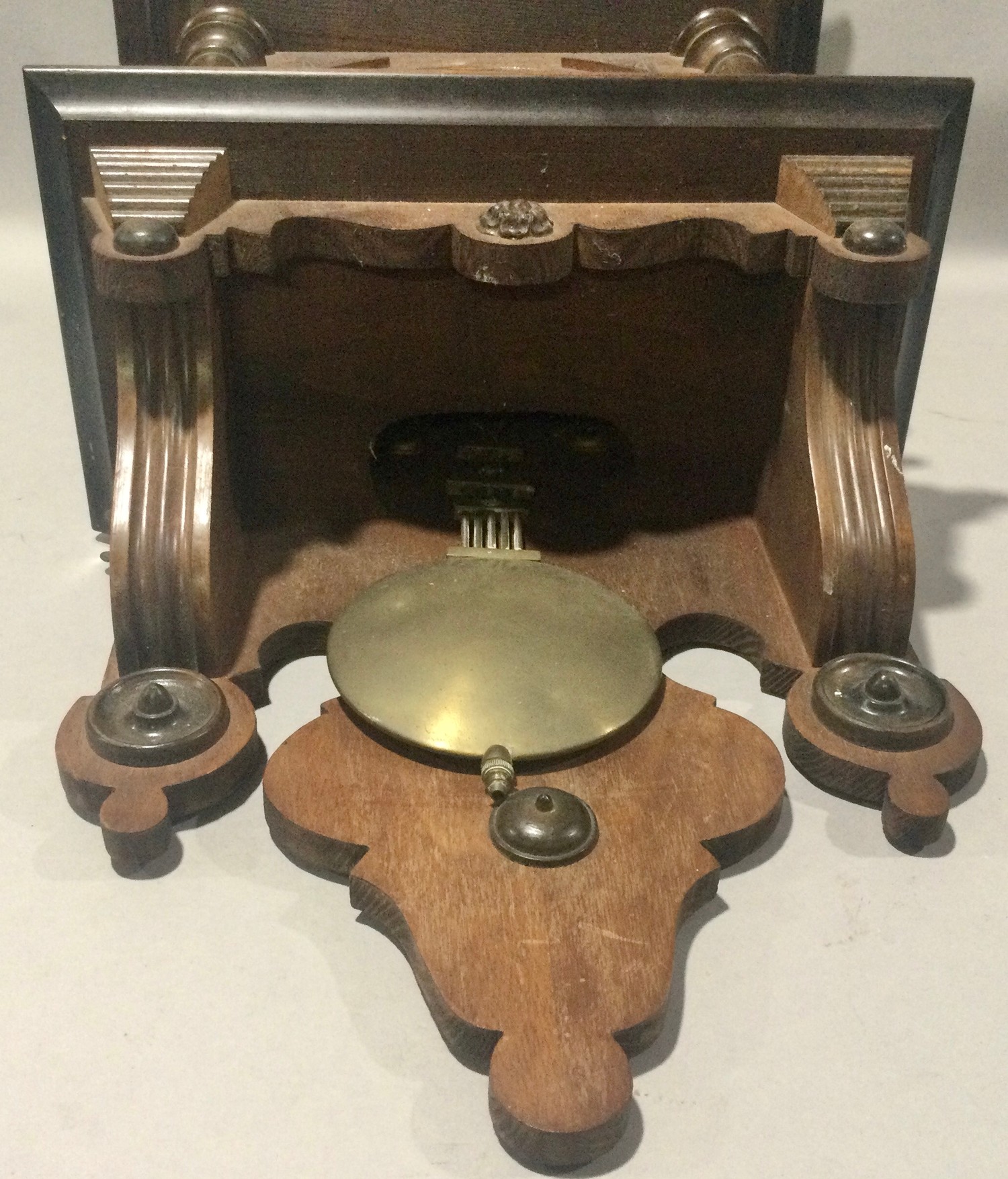 Mahogany striking wall clock with pendulum - Image 2 of 6