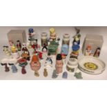 Collection of porcelain figures to include condiment sets