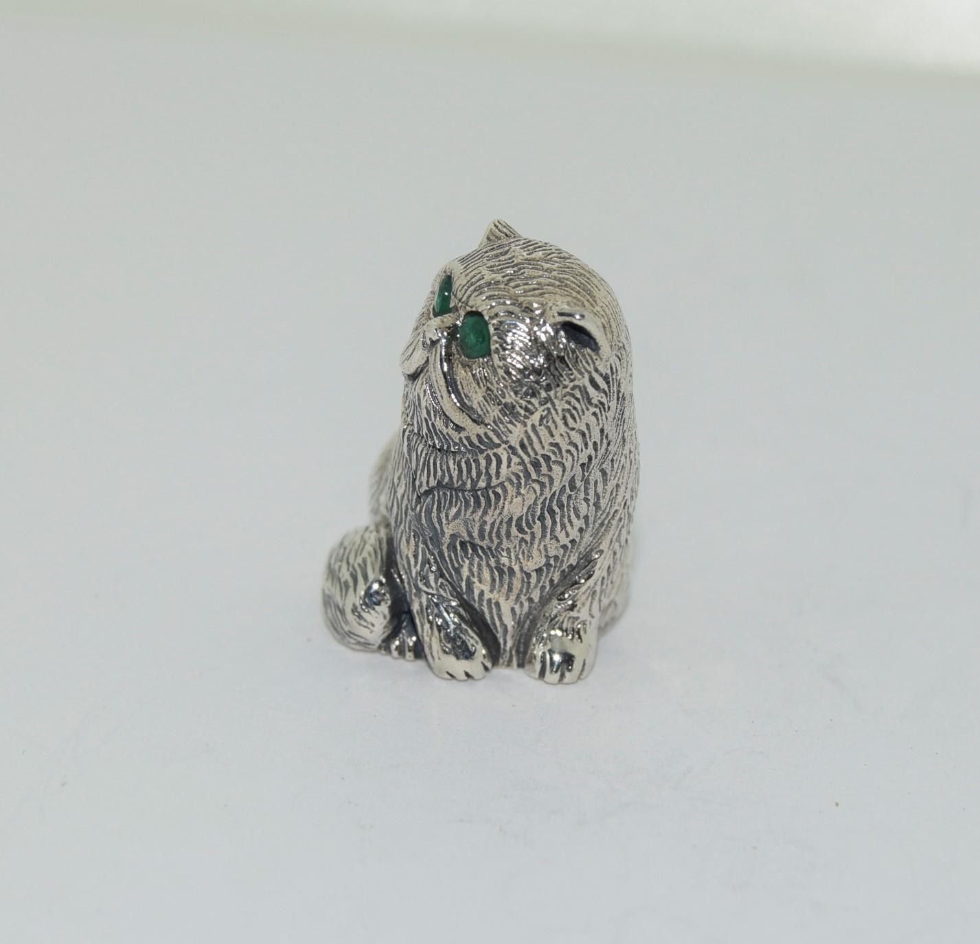 Sterling silver cat pincushion - Image 4 of 4