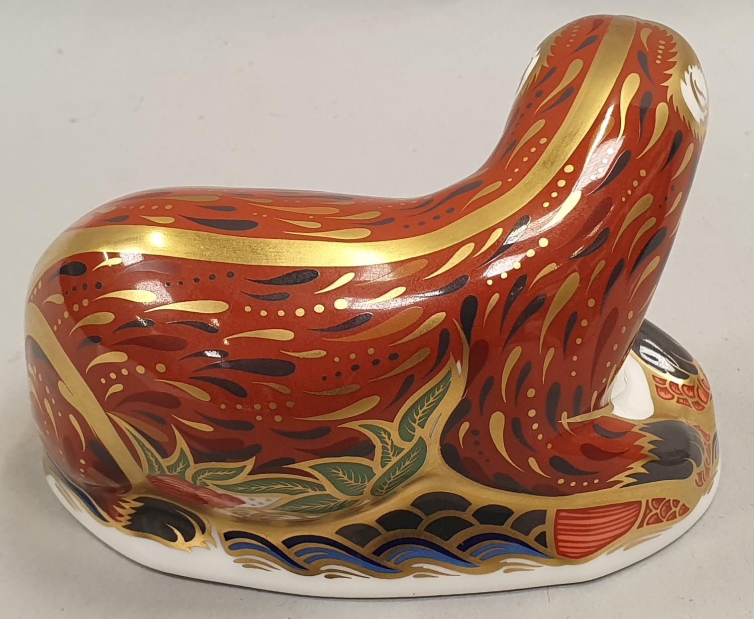 Royal Crown Derby Otter with gold stopper. - Image 3 of 4