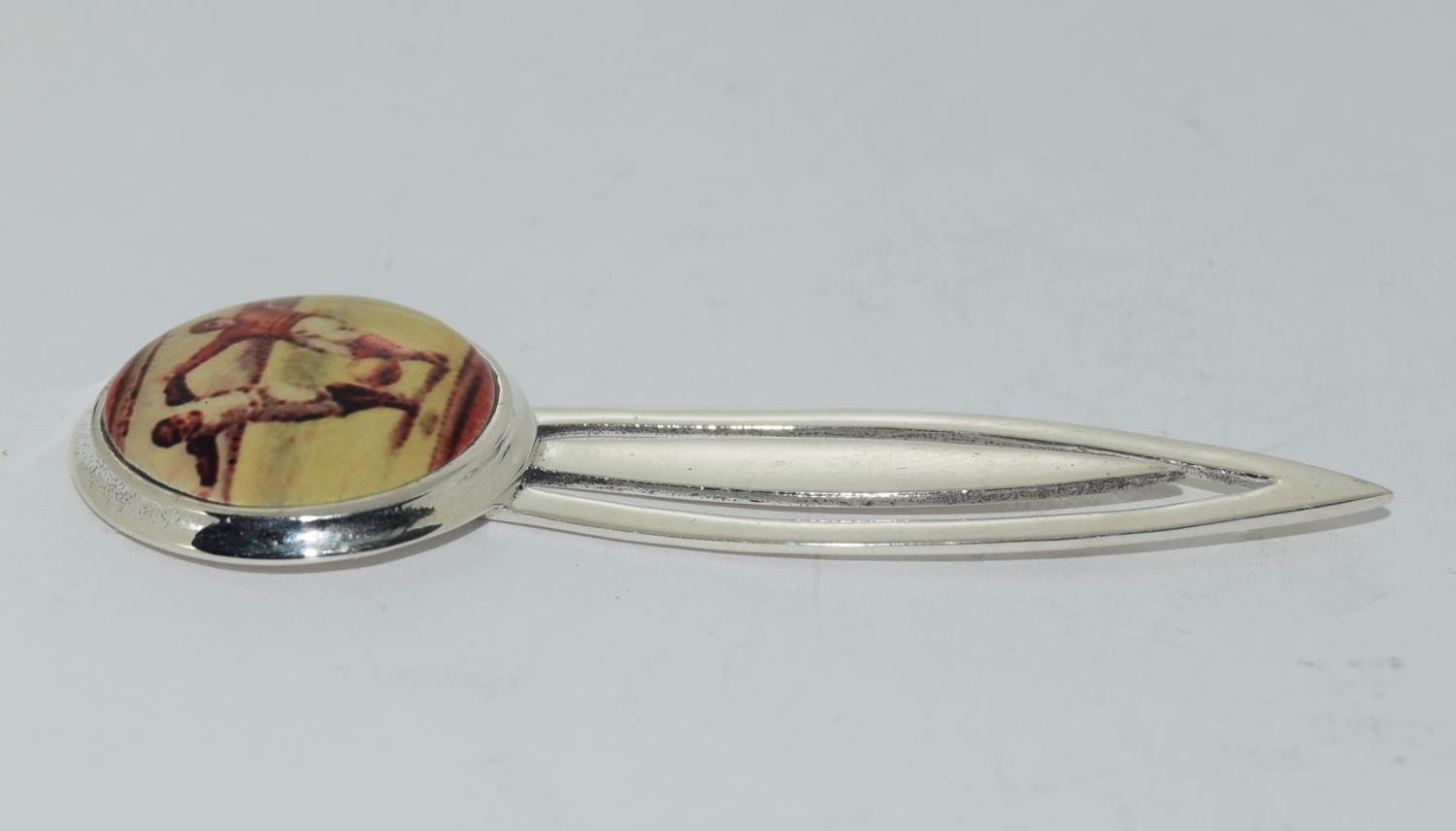 A sterling silver and enamel football bookmark - Image 2 of 4