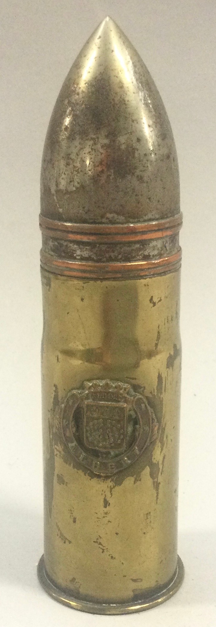 Military brass bullet "Alberta".Inert shell