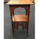 Liberty Moorish table 62x38cm on turned supports with undertray and carved decoration