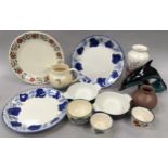 Quantity of Poole Pottery to include large blue and white plates