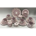 Wedgewood Purple tea set for 6 to include the tea pot