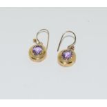 9ct Amethyst earrings.