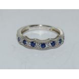 "Jeulia" designer 925 silver sapphire eternity ring size L