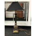 Tall brass Corinthian table lamp 90cm tall