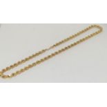 9ct gold Rope chain 46cm long ,11gm