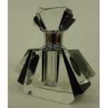 An Art Deco style glass perfume bottle.