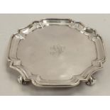 Sterling silver card tray - London 1927 by CS Harris & Sons Ltd - approx 218 grams.