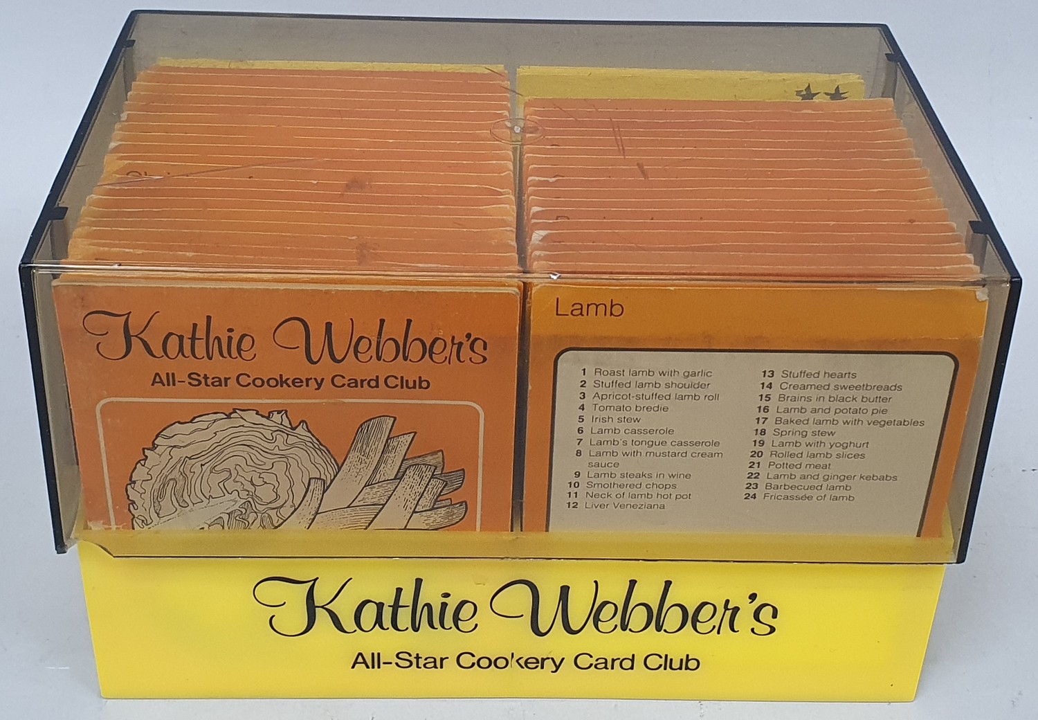 Vintage 1970's Kathie Webber's All-Star Cookery Card Club recipe card set. Appears complete. - Image 5 of 5