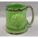 George VI green and chrome commemorative mug.