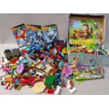 A large collection of Lego to include Ben 10 Alien Force as well as a collection of Playmobil figues