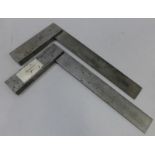 2 Metal right angle engineers set squares