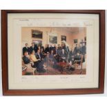 Framed group portrait photograph featuring the full Conservative Shadow Cabinet from 2001 with