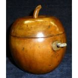 A Georgian style apple shaped fruit wood tea caddy.