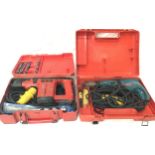 A Bosch 110v corded power drill together with a Hilti TE 12 110v corded hammer drill both cased (REF