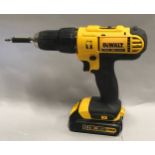 A Dewalt cordless drill. (ref62)