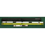 Pair of long spirit levels and one other in a carry case ref 86