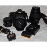 Canon EOS 60D digital SLR camera c/w 17-85 zoom lens, 100mm macro lens, Kenko 2x teleconverter, 2