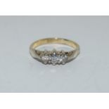 Vintage gold on silver fully hallmarked ring size N