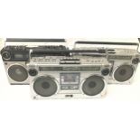 Sanyo M 9990L cassette boombox together with 2 x Sharp GF-9191 cassette boomboxes (REF WP8).