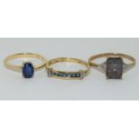 Three 9ct gold rings (ref W17)