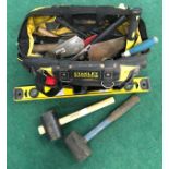 Stanley tool bag and handtools. (ref 68)