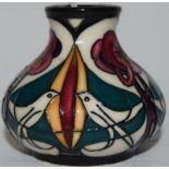 Moorcroft "Melody" miniature vase 6cms high, fully marked & signed to base.