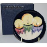 Moorcroft "Candlelight" pin dish 11.5cms dia, fully marked & signed to base, boxed 2005.