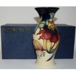 Moorcroft "Anna Lily" vase 19.5cms high, fully marked & signed to base, boxed 1998.