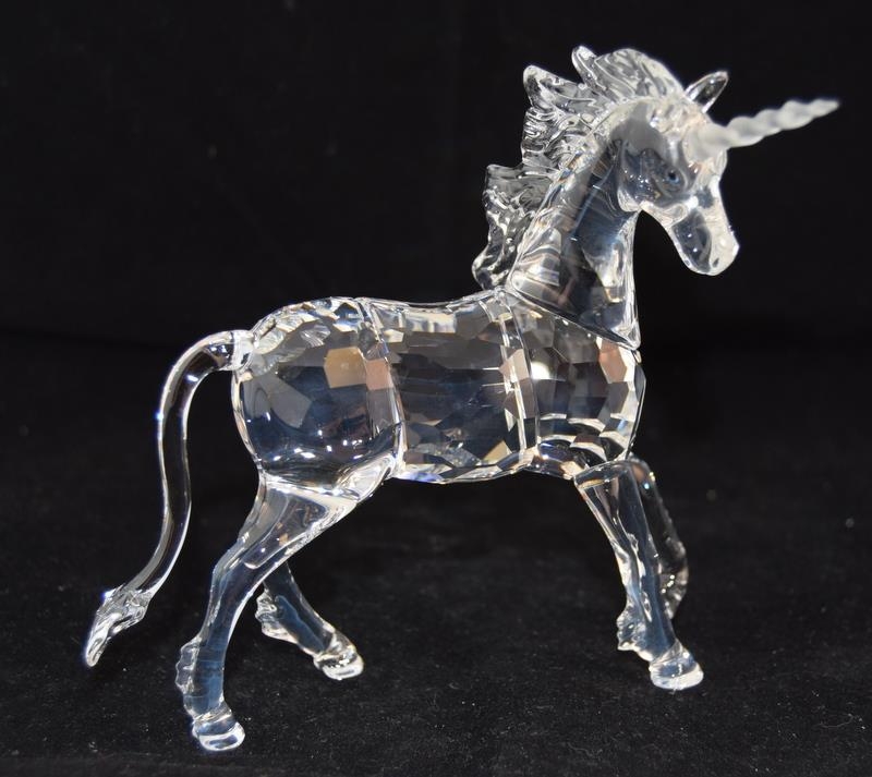 Swarovski Crystal Unicorn, code 630119 retired, boxed with paperwork.