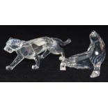 Swarovski Crystal Leopard code 217093 together with a Mother Sea lion code 679592 retired, boxed (